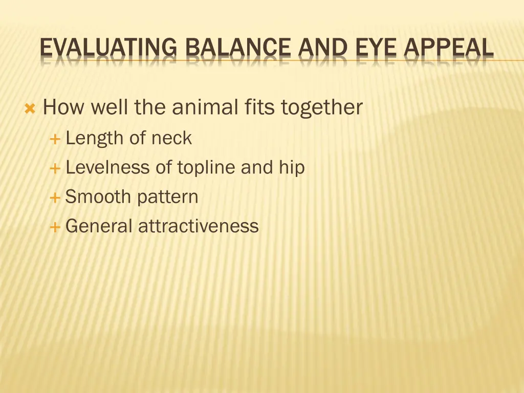 evaluating balance and eye appeal