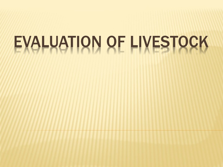 evaluation of livestock