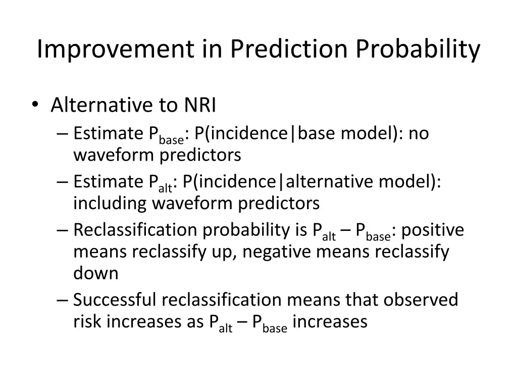 improvement in prediction probability