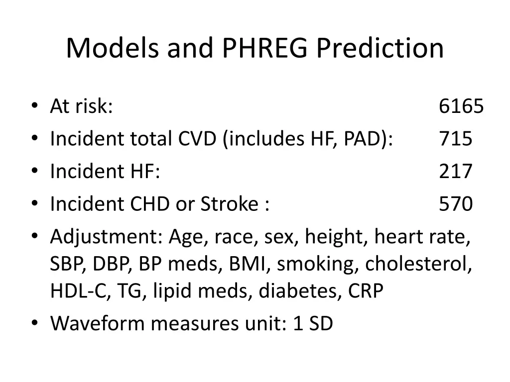 models and phreg prediction