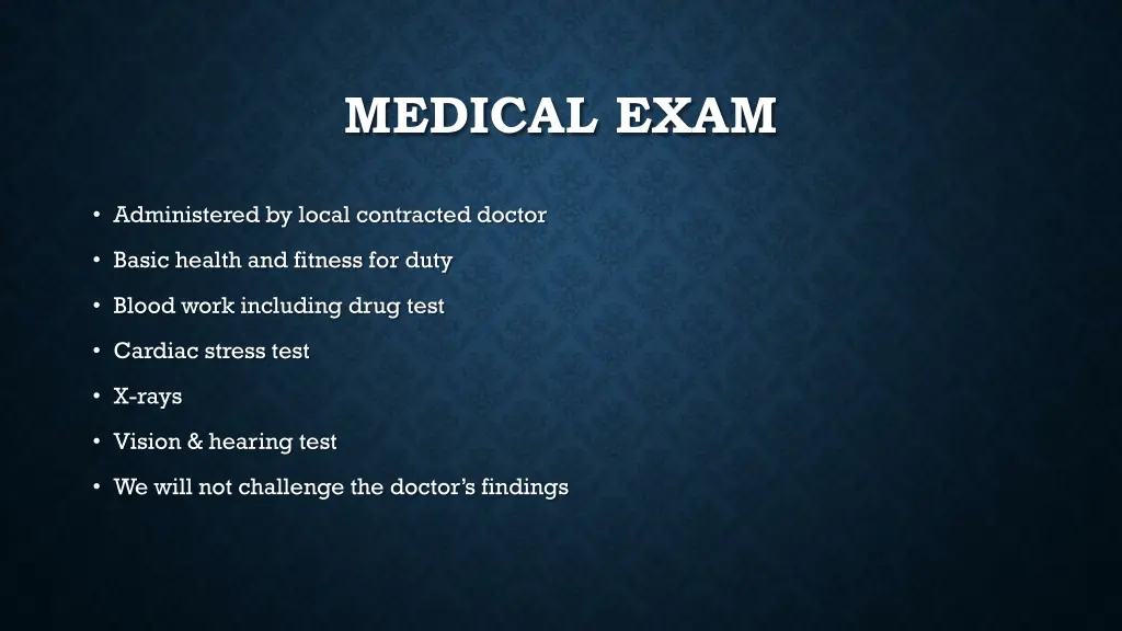 medical exam