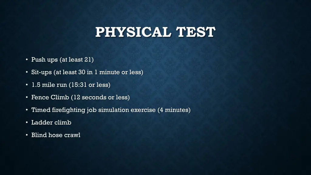 physical test