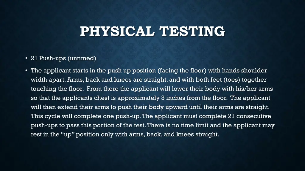 physical testing