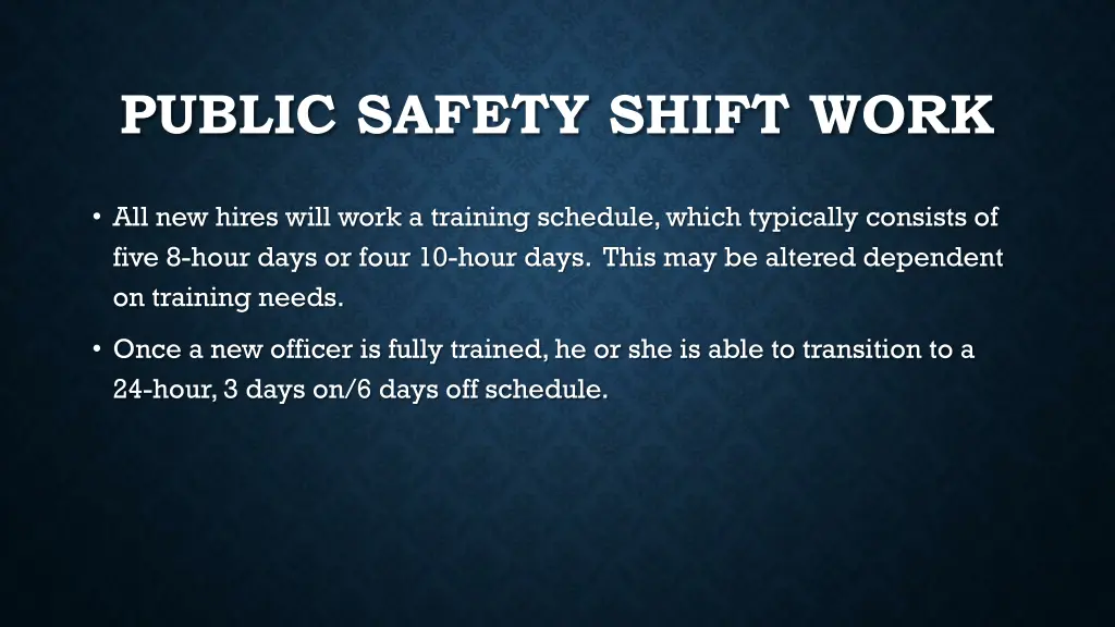 public safety shift work