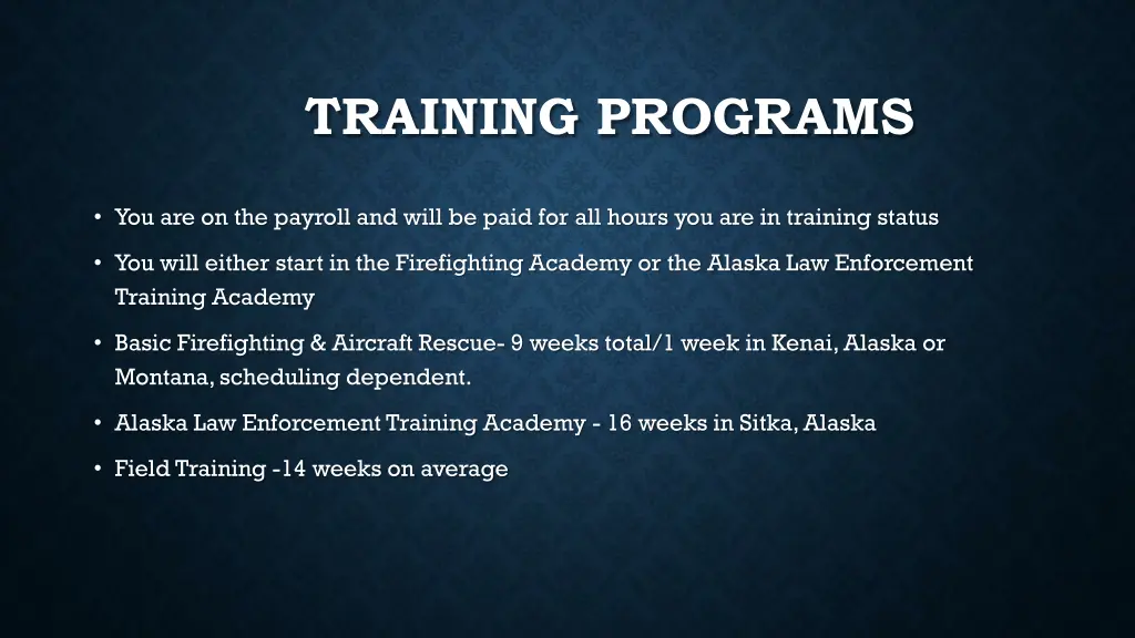 training programs