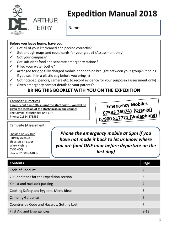 expedition manual 2018