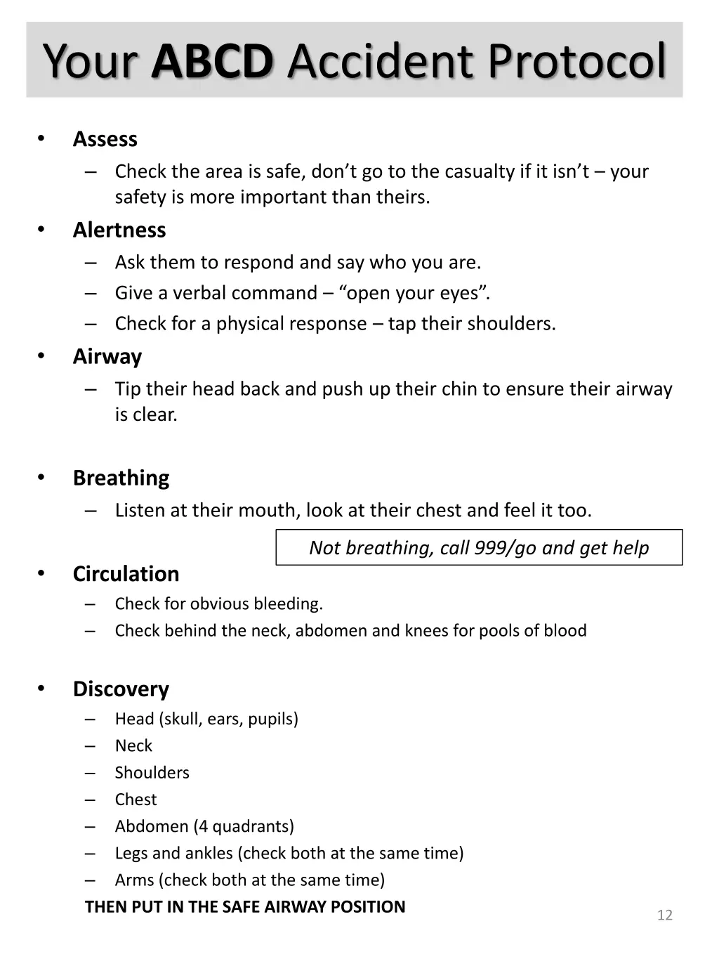 your abcd accident protocol