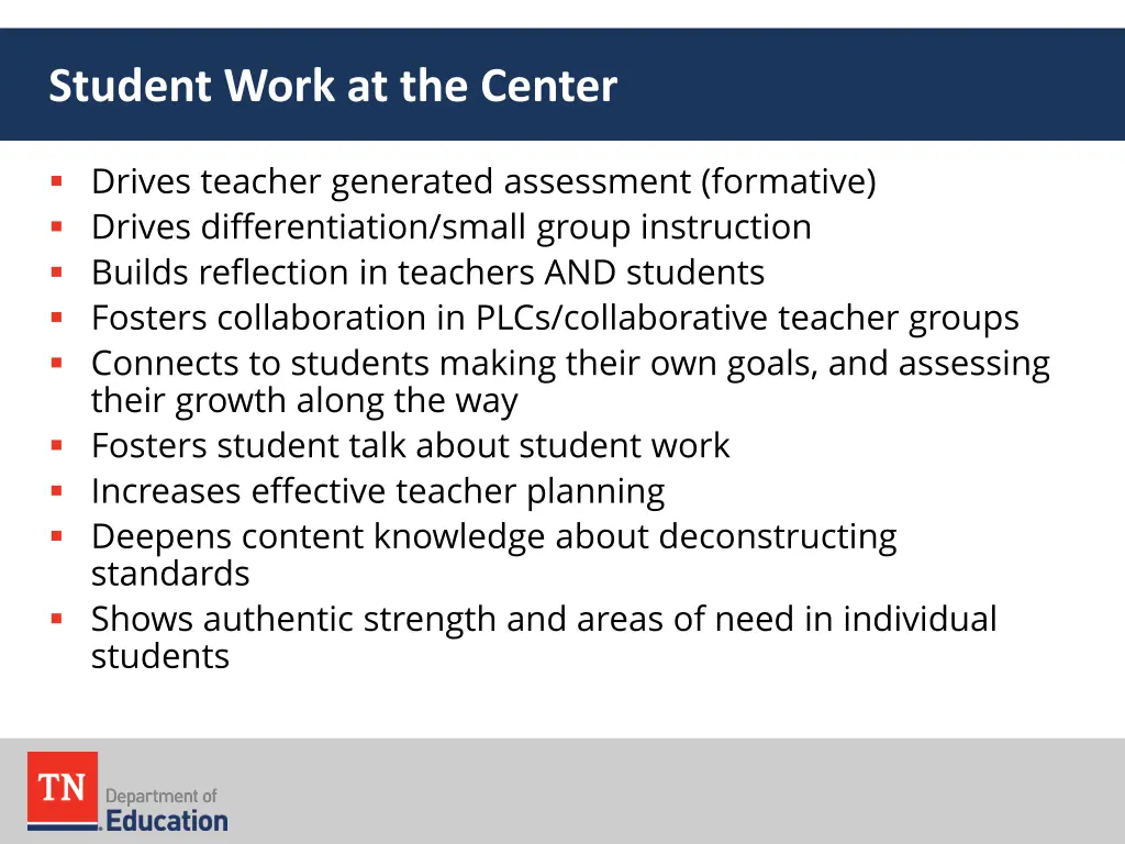 student work at the center