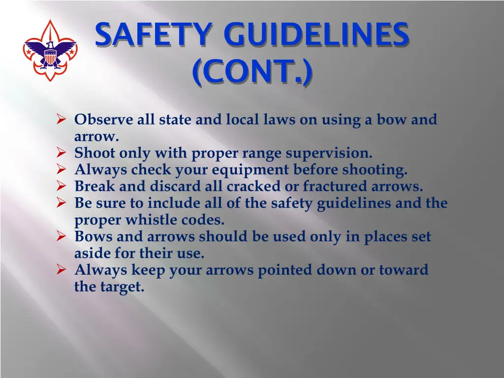 safety guidelines cont