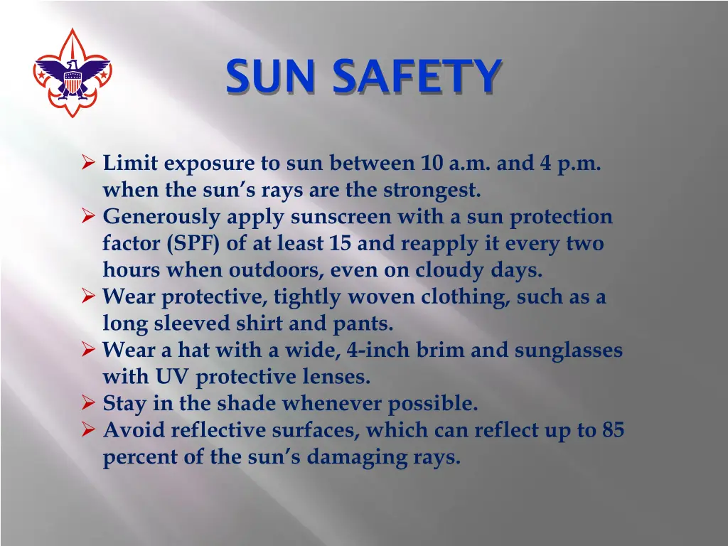 sun safety