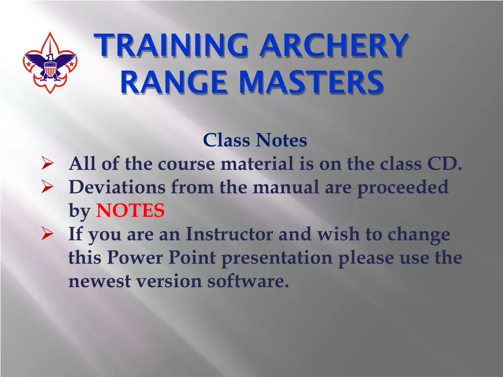 training archery range masters 1