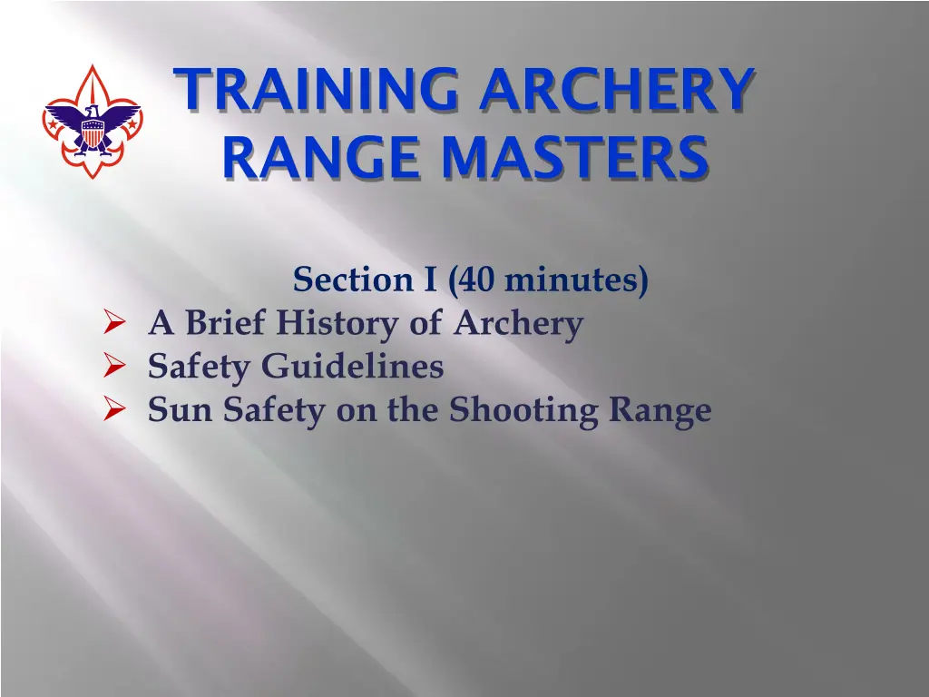 training archery range masters 2