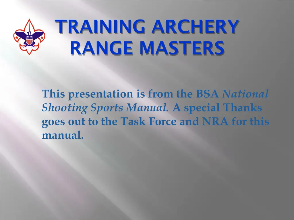 training archery range masters