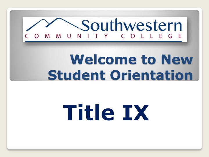 welcome to new student orientation