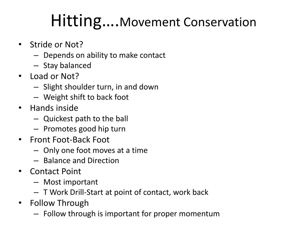 hitting movement conservation