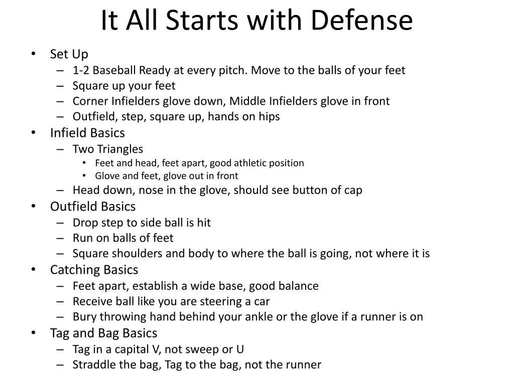 it all starts with defense