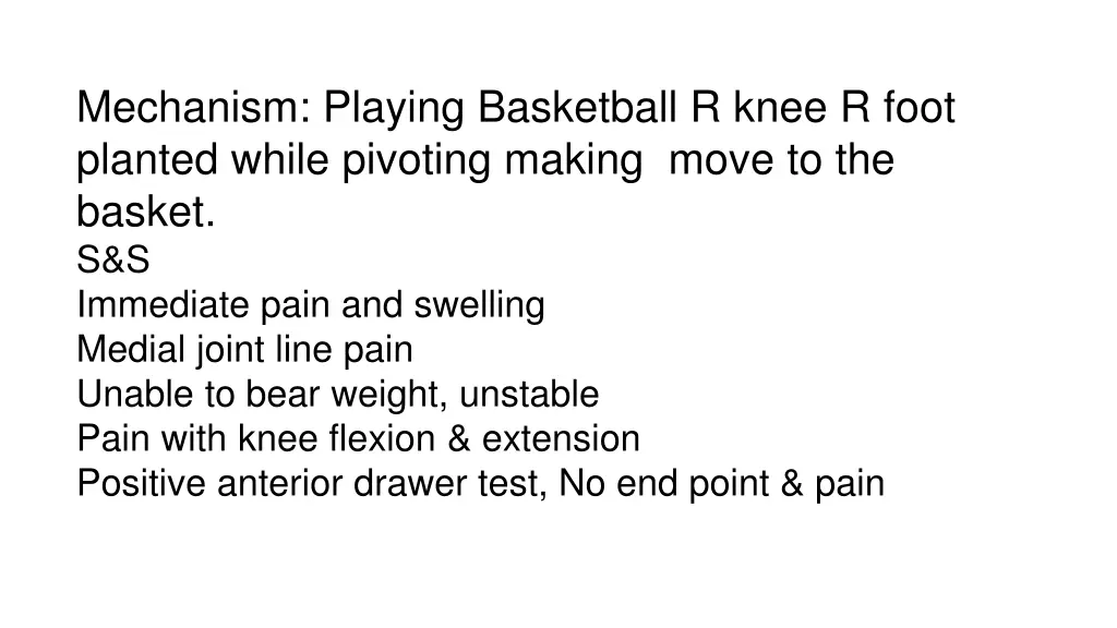 mechanism playing basketball r knee r foot