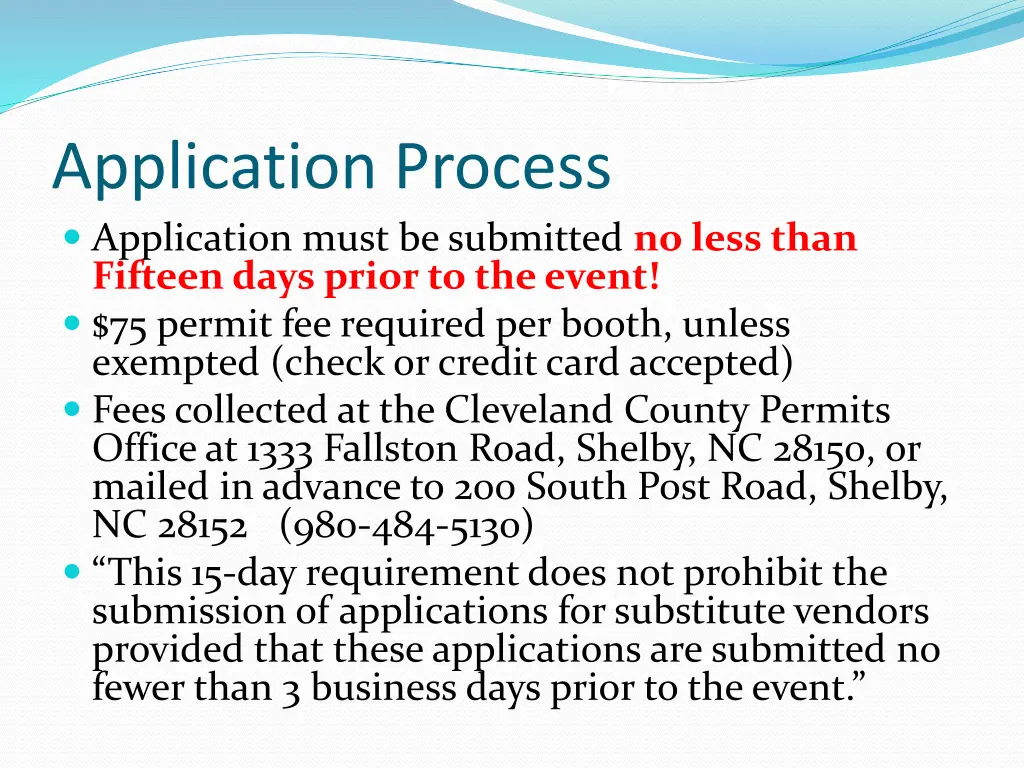 application process application must be submitted