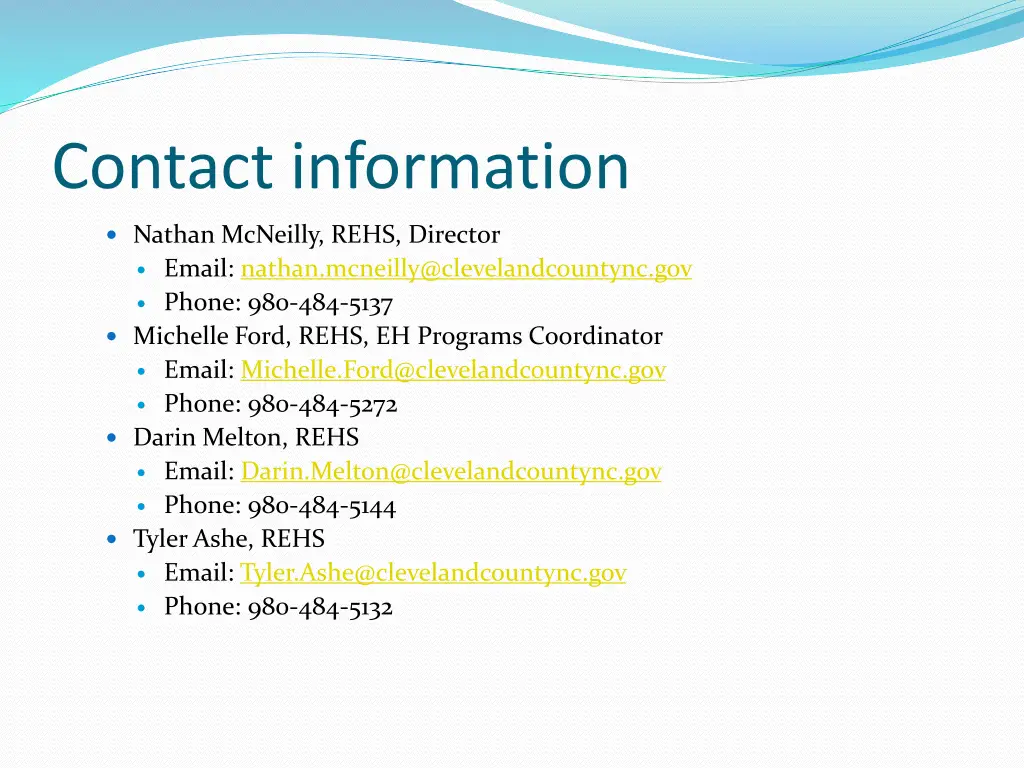 contact information