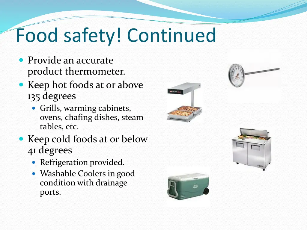 food safety continued