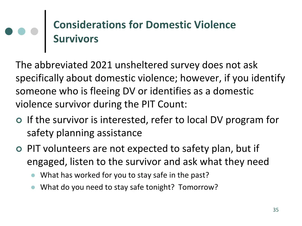 considerations for domestic violence survivors