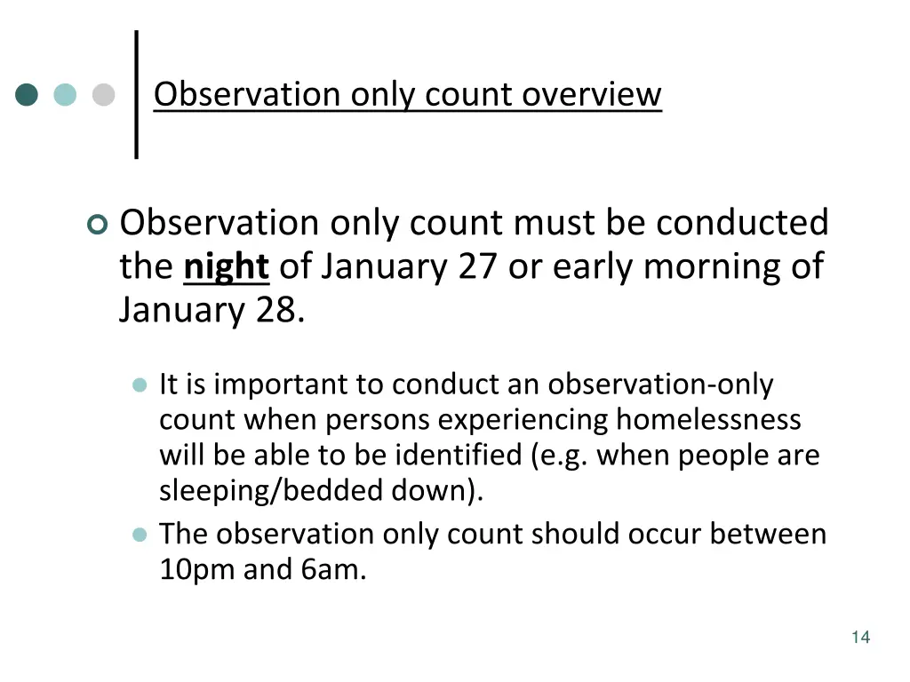 observation only count overview 1