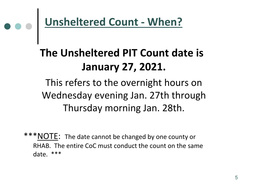 unsheltered count when