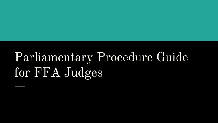 parliamentary procedure guide for ffa judges