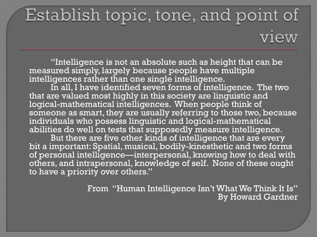 intelligence is not an absolute such as height