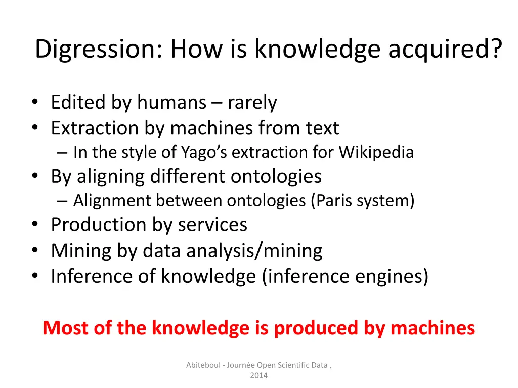 digression how is knowledge acquired