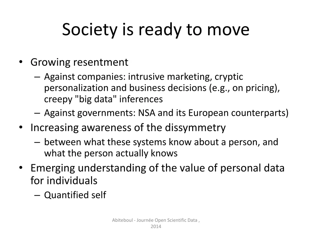 society is ready to move