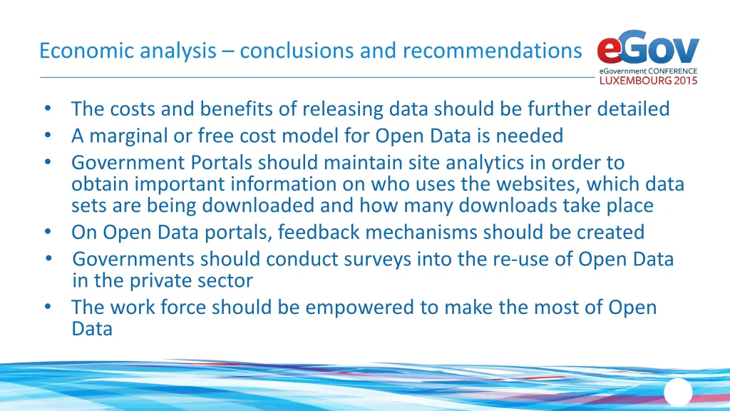 economic analysis conclusions and recommendations