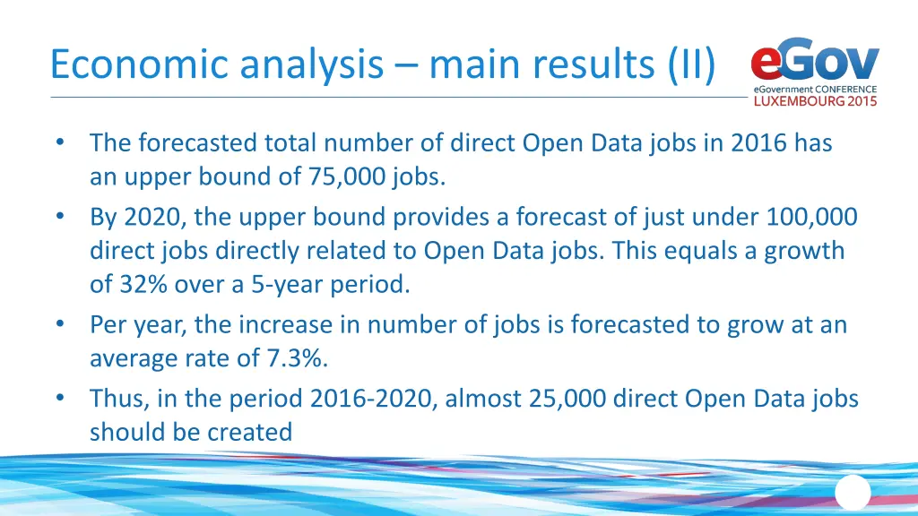 economic analysis main results ii