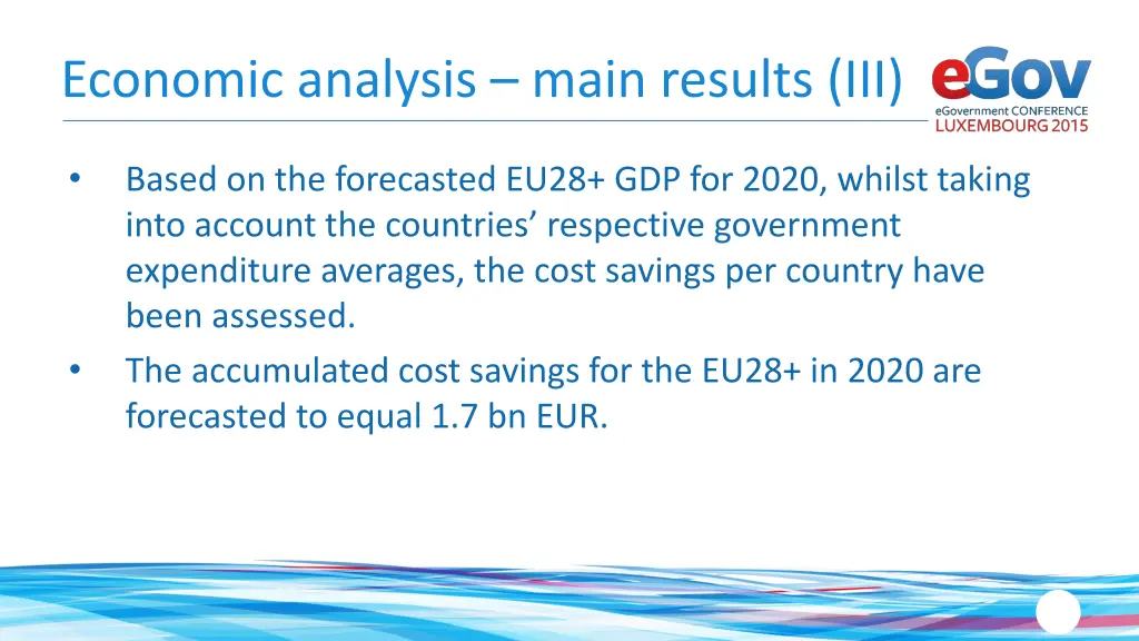 economic analysis main results iii