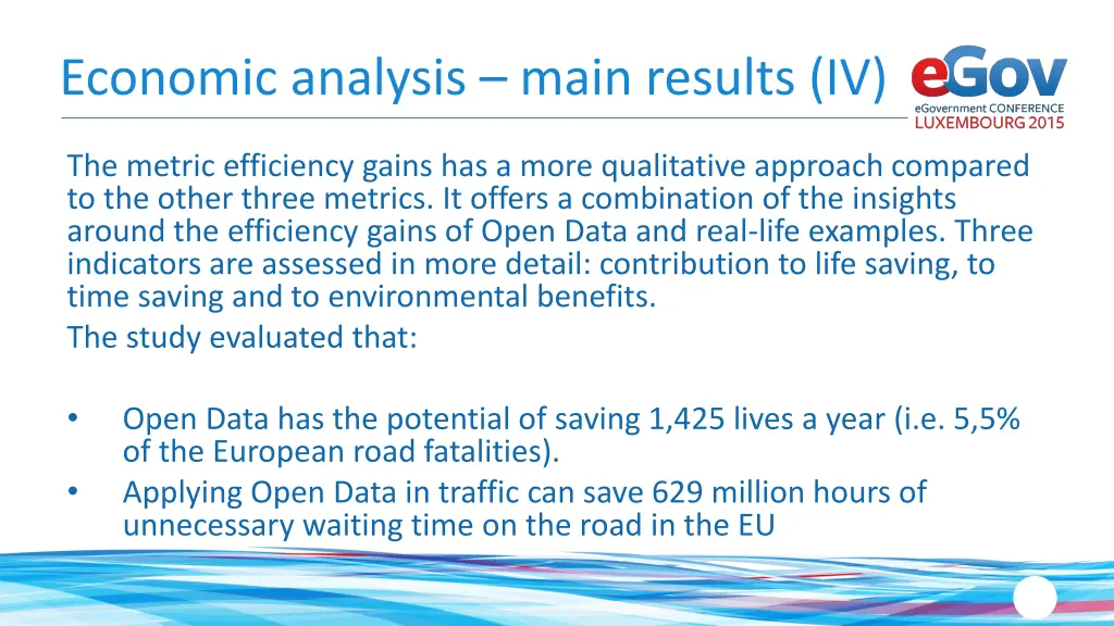 economic analysis main results iv