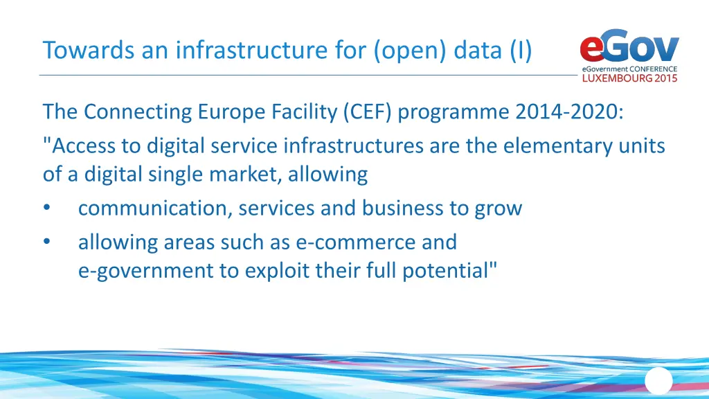 towards an infrastructure for open data i