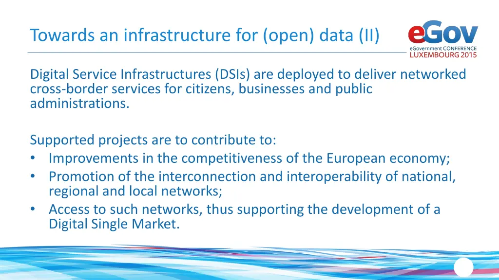 towards an infrastructure for open data ii