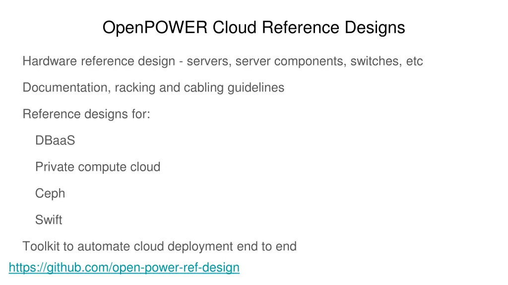 openpower cloud reference designs