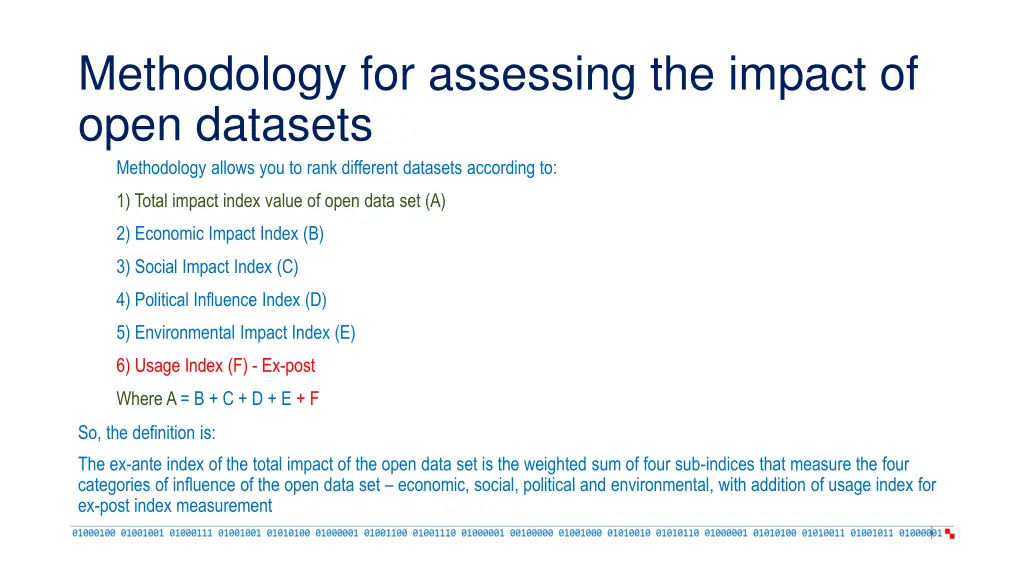 methodology for assessing the impact of open 1