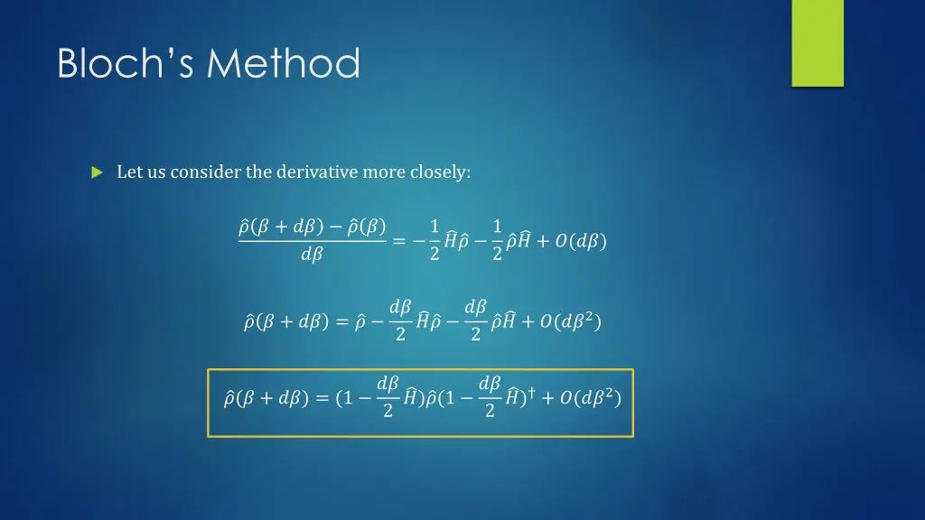 bloch s method 1