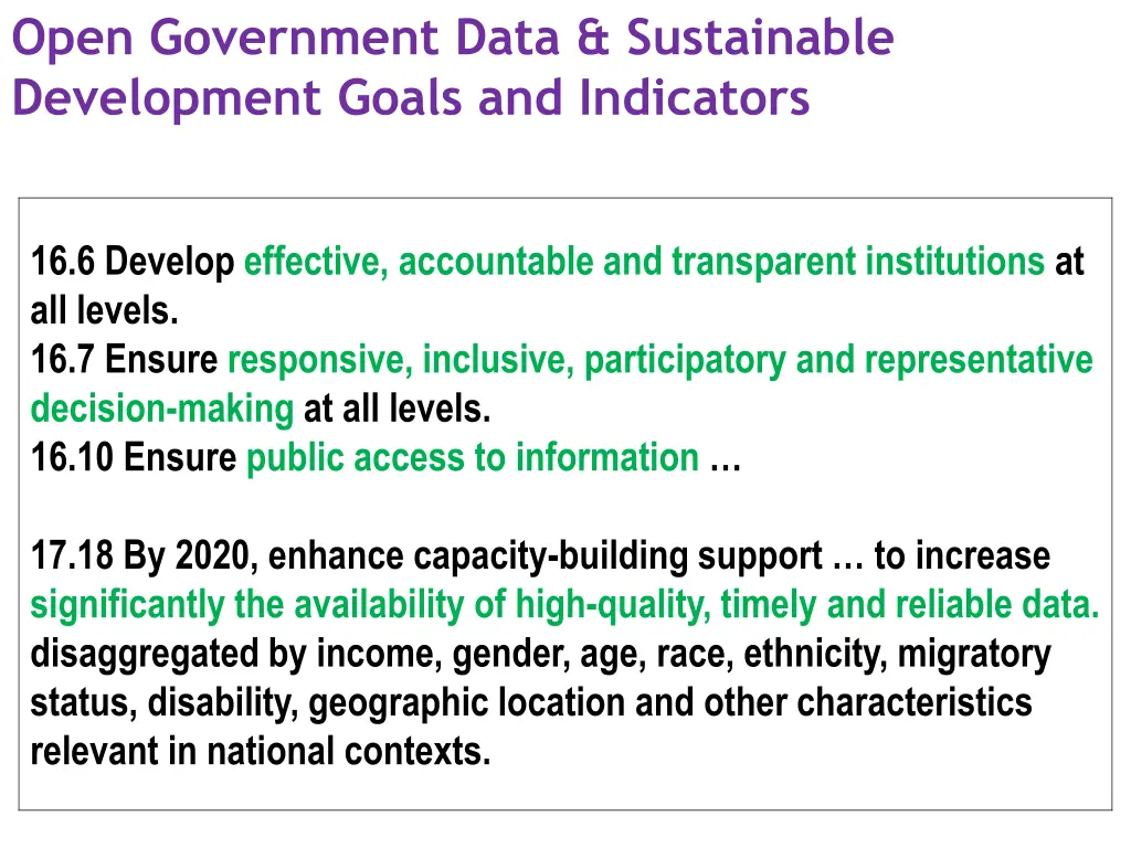 open government data sustainable development