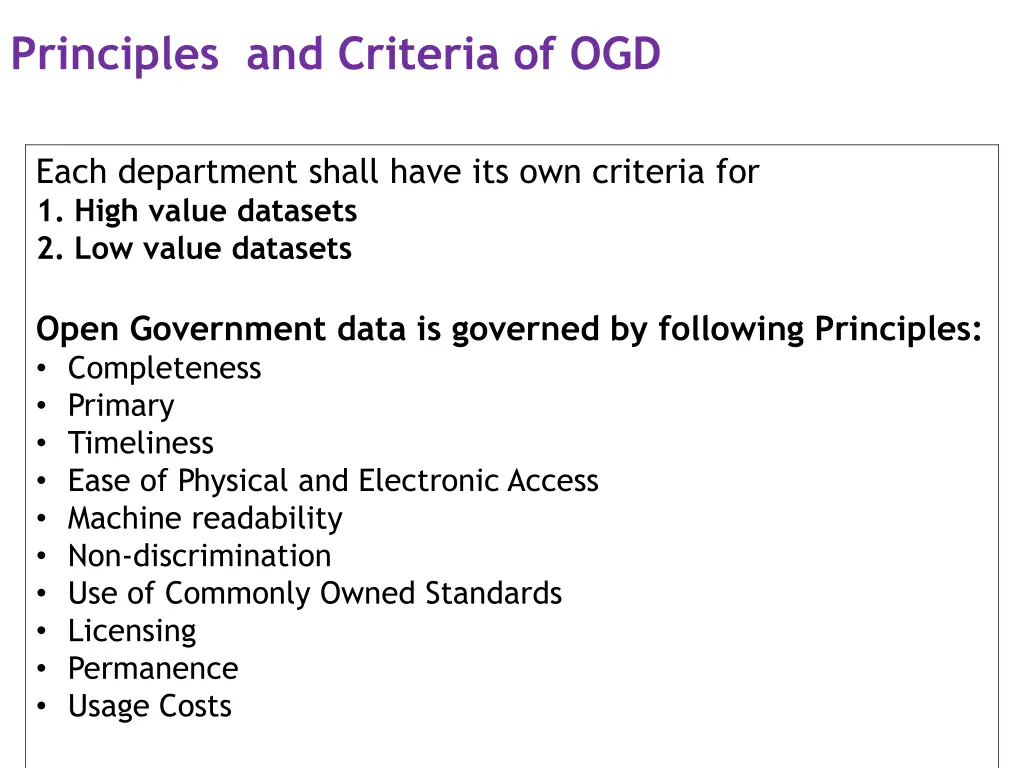 principles and criteria of ogd