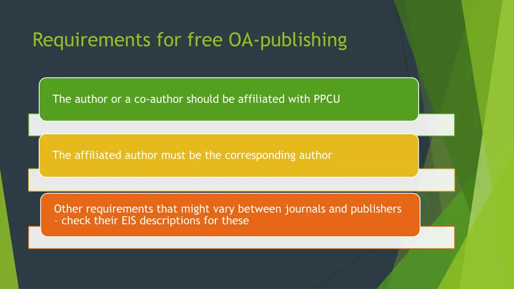 requirements for free oa publishing