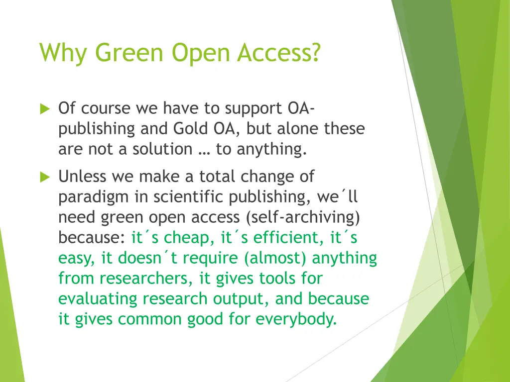 why green open access 2