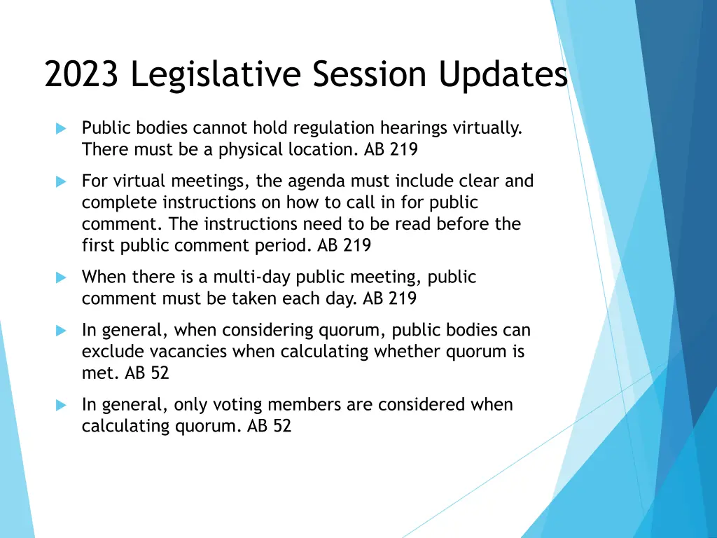 2023 legislative session updates