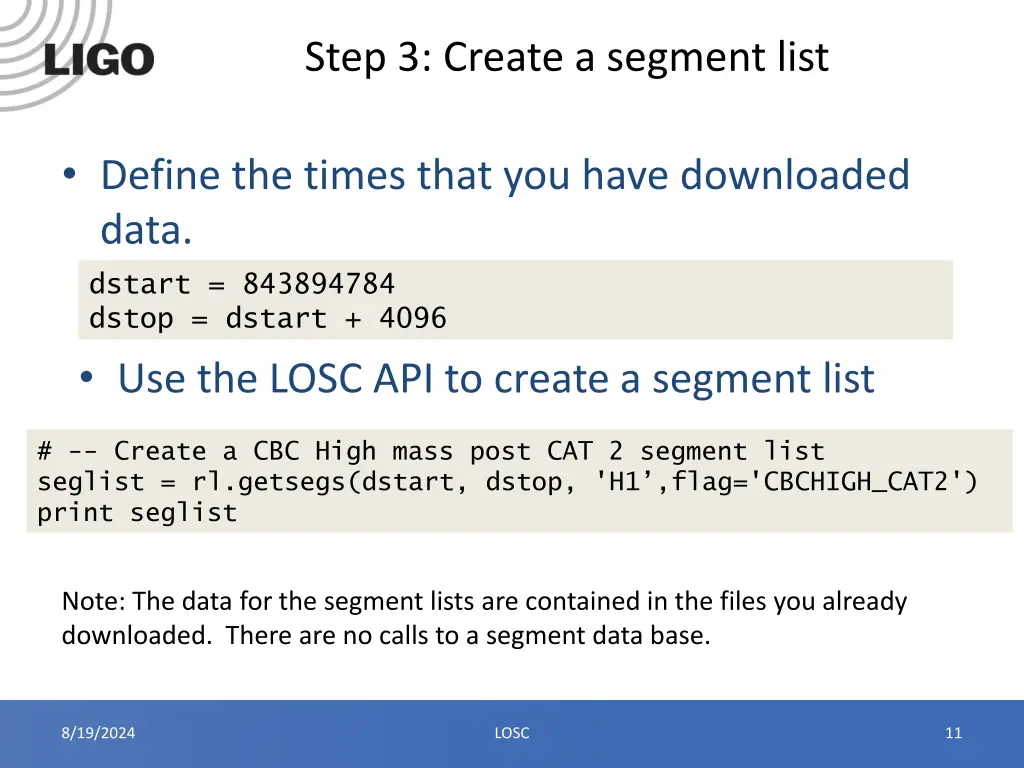 step 3 create a segment list 1