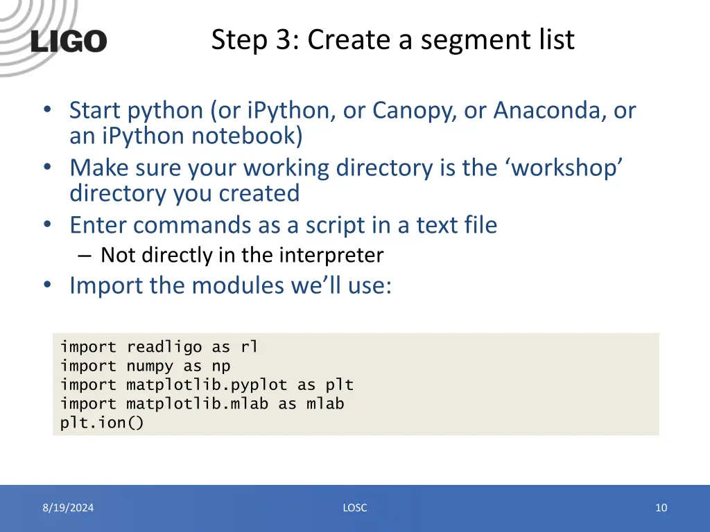 step 3 create a segment list