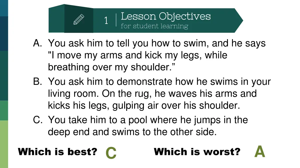 lesson objectives lesson objectives for student 1