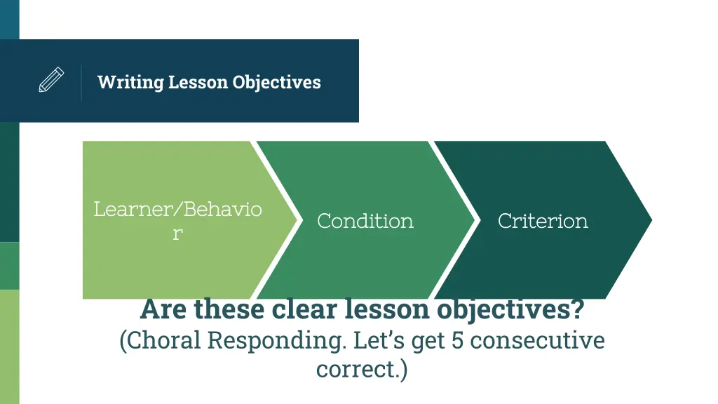 writing lesson objectives 1