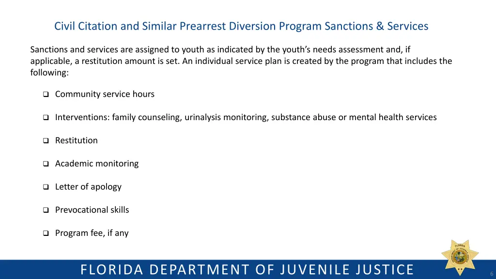 civil citation and similar prearrest diversion